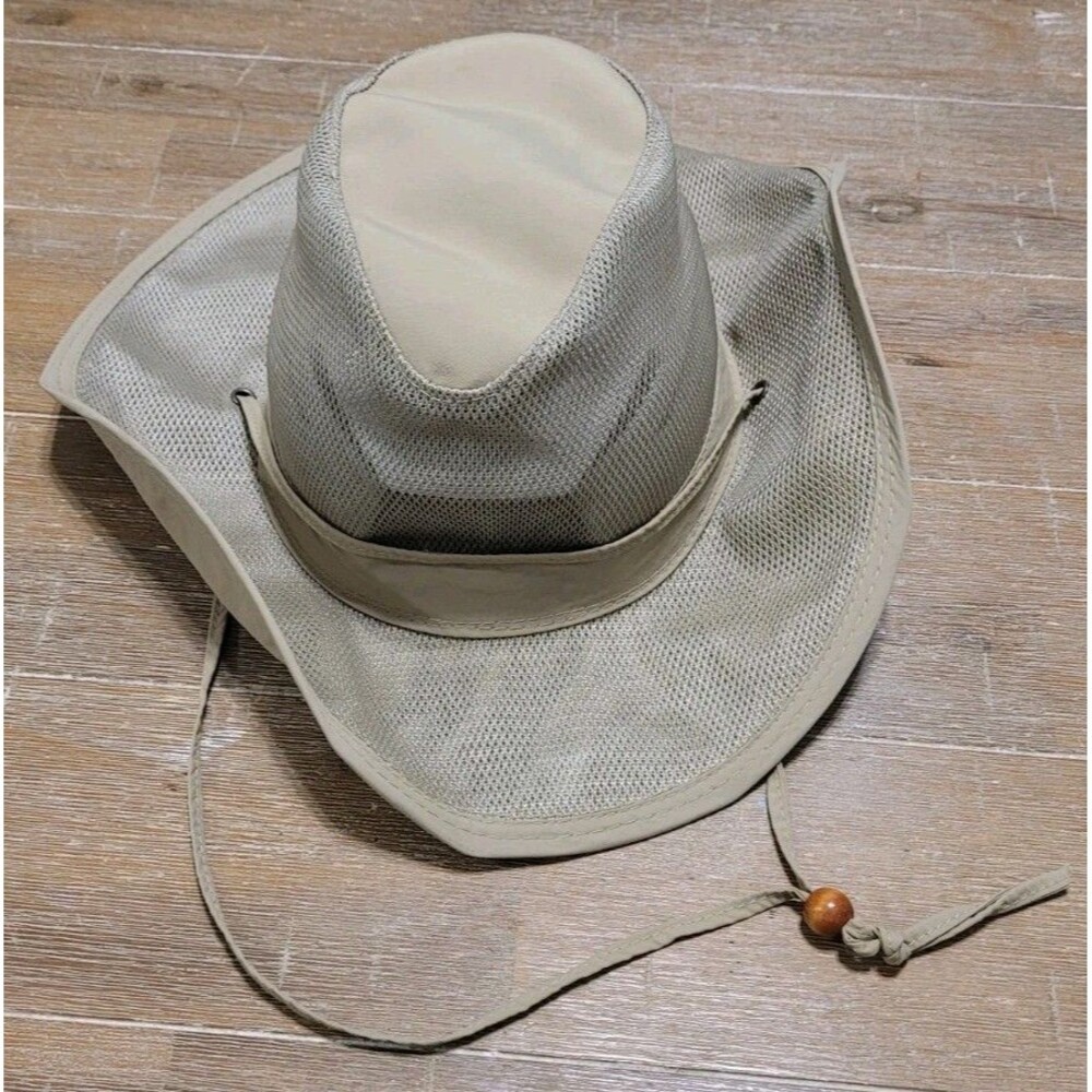 JHats Outback Bush Safari Fishing Hunting Hat Adult Beige Tan Nylon Mesh Large